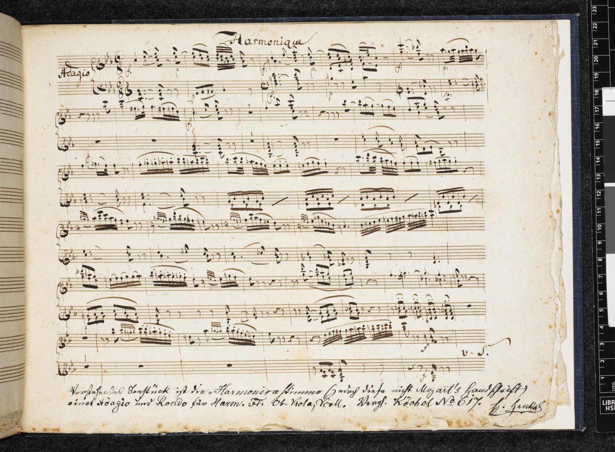 Adagio och Rondo i c-moll/dur för armonica, flöjt, oboe, viola och cello av Wolfgang Amadeus Mozart