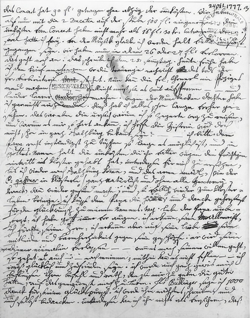 Brev från W. A. ​​Mozart. 24 oktober 1777 av Wolfgang Amadeus Mozart