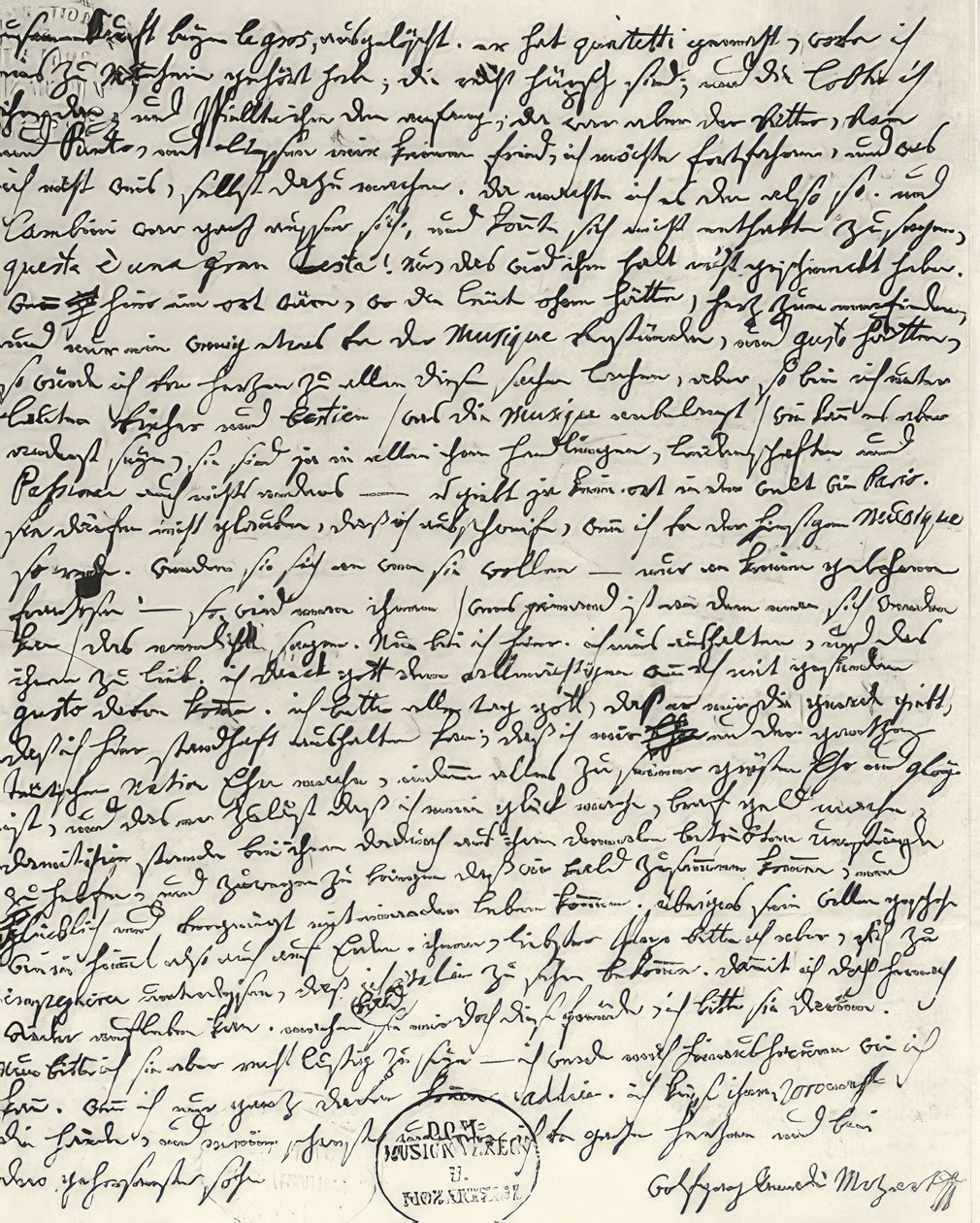 Autografbrev från Mozart av Wolfgang Amadeus Mozart