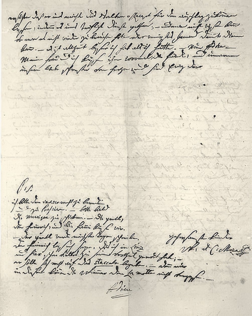 Handskrivet brev från Wolfgang Amadeus Mozart av Wolfgang Amadeus Mozart