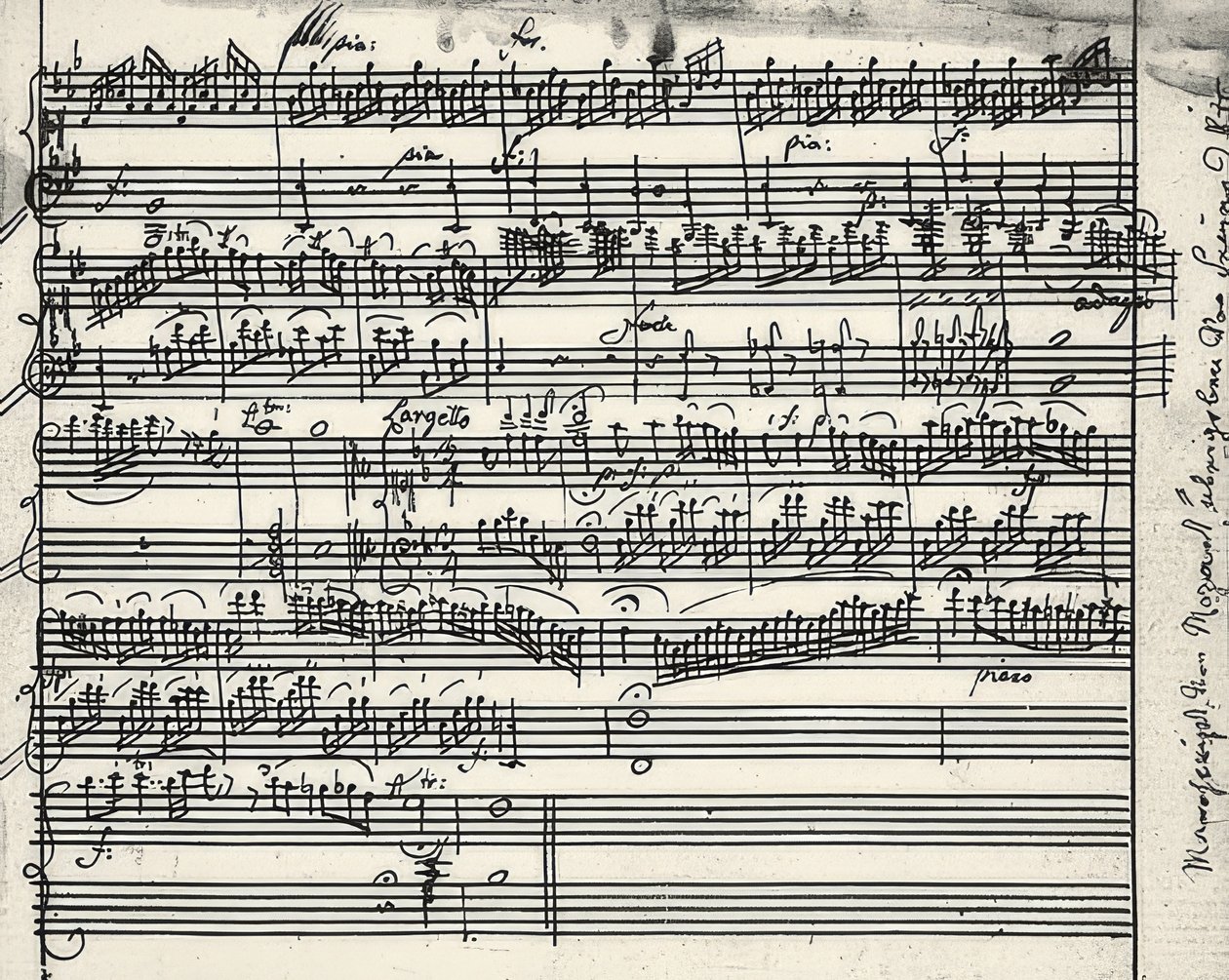 Musik autograf av Wolfgang Amadeus Mozart