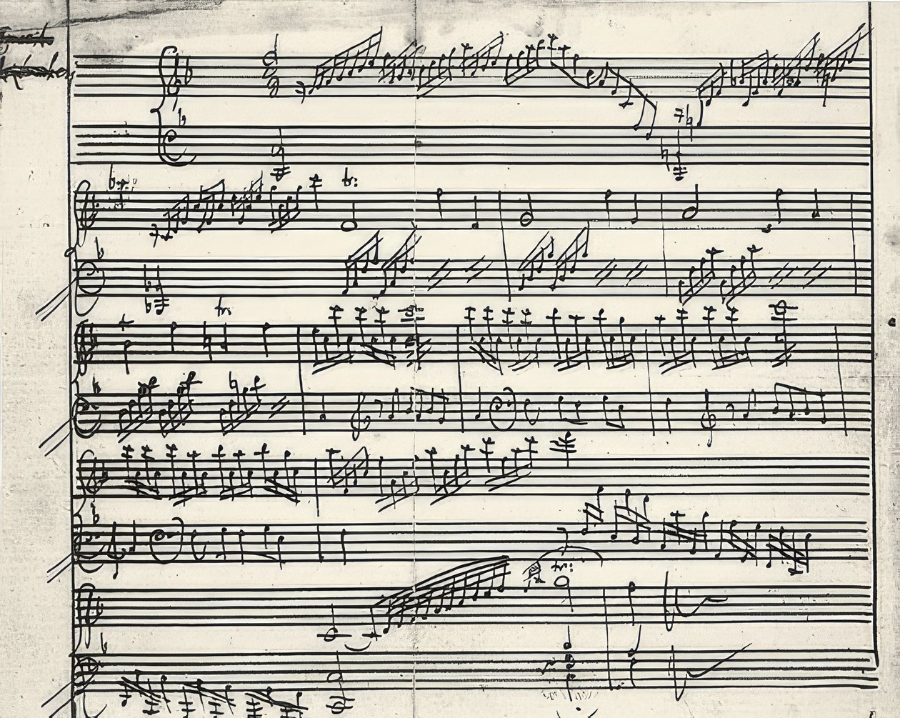 Musik autograf av Wolfgang Amadeus Mozart