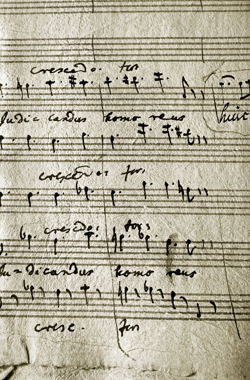 Arbetspartitur till Wolfgang Amadeus Mozarts Requiem (musikpartitur) av Wolfgang Amadeus Mozart