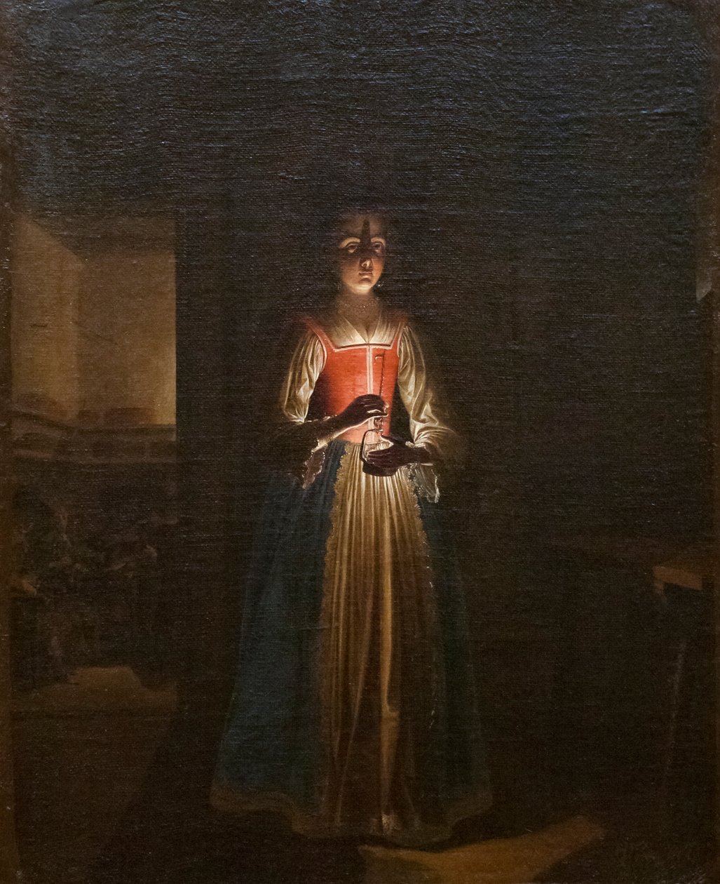 Kvinna med lykta (målning) av Wolfgang Heimbach