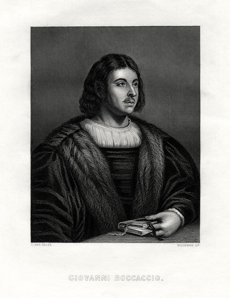 Giovanni Boccaccio, italiensk författare och poet, 1800-talet. av Woodman