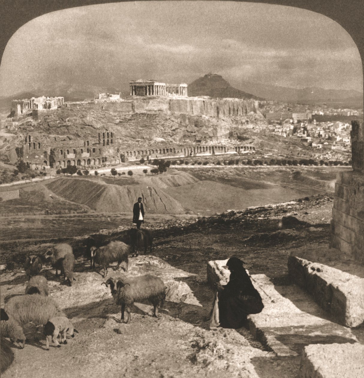 Akropolis, Aten, Grekland, 1902. av Works and Sun Sculpture Studios