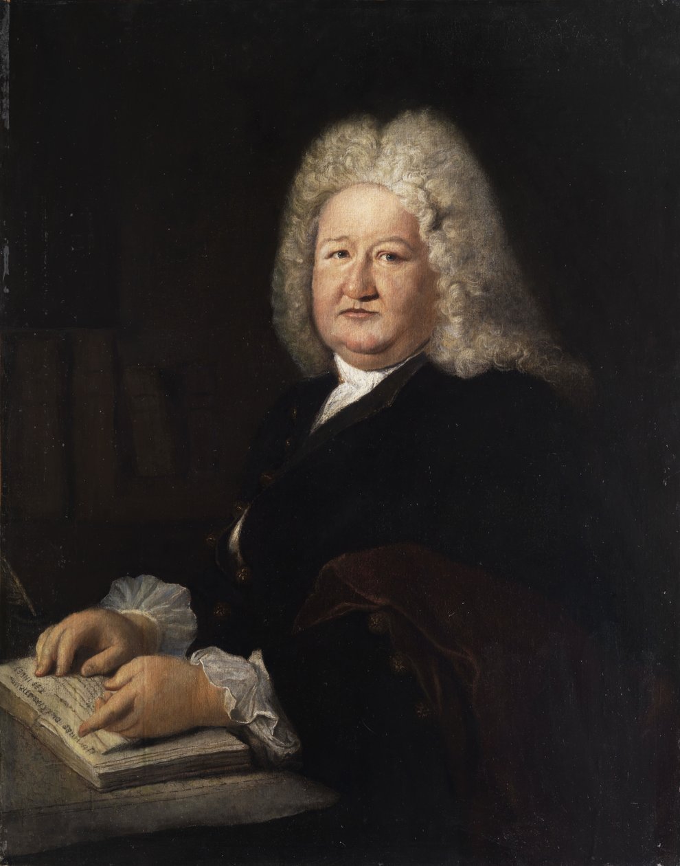 Portrait Mathurin Veyssière de La Croze av Workshop of Antoine Pesne