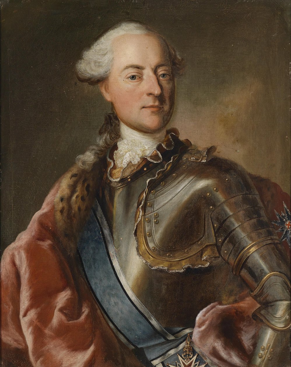 Bildnis eines Grafen von Hegnenberg-Dux mit dem kurfürstlich bayerischen Hausritterorden von St. Georg und dem Hubertusorden av Workshop of Georg Desmarées
