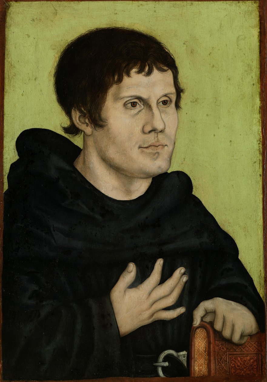 Posthumous Portrait of Martin Luther as an Augustine Monk av Workshop of Lucas Cranach the Elder  