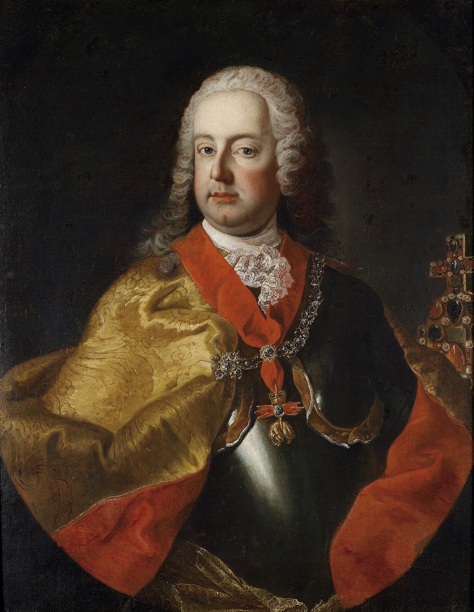 Portrait of Francis I, Holy Roman Emperor (1708-1765) av Workshop of Martin van Meytens