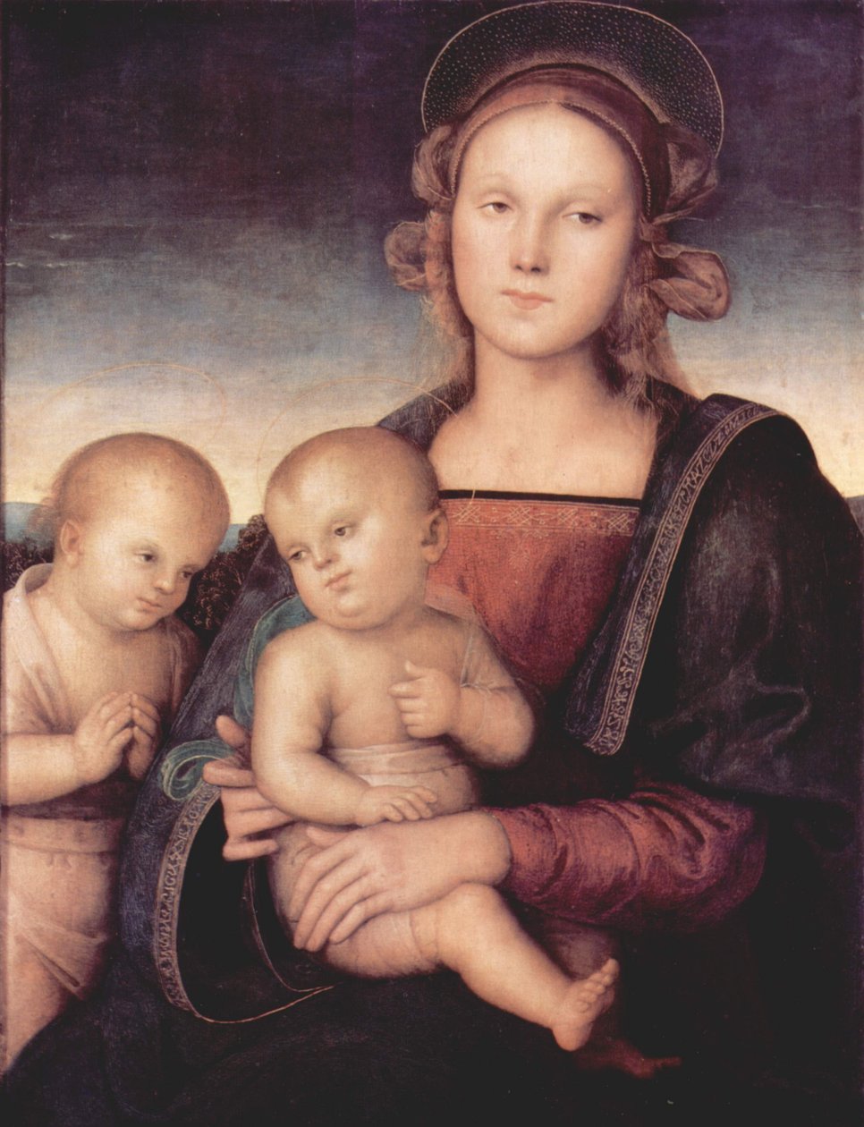 Madonna med St John the Baptist av Workshop of Pietro Perugino