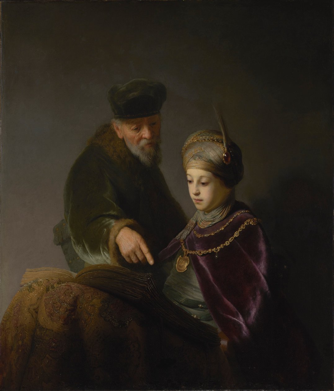 A young Scholar and his Tutor av Workshop of Rembrandt