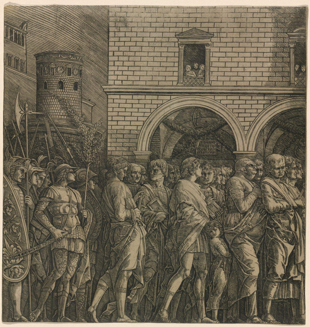 Caesars triumf: Senatorerna av Workshop of Andrea Mantegna