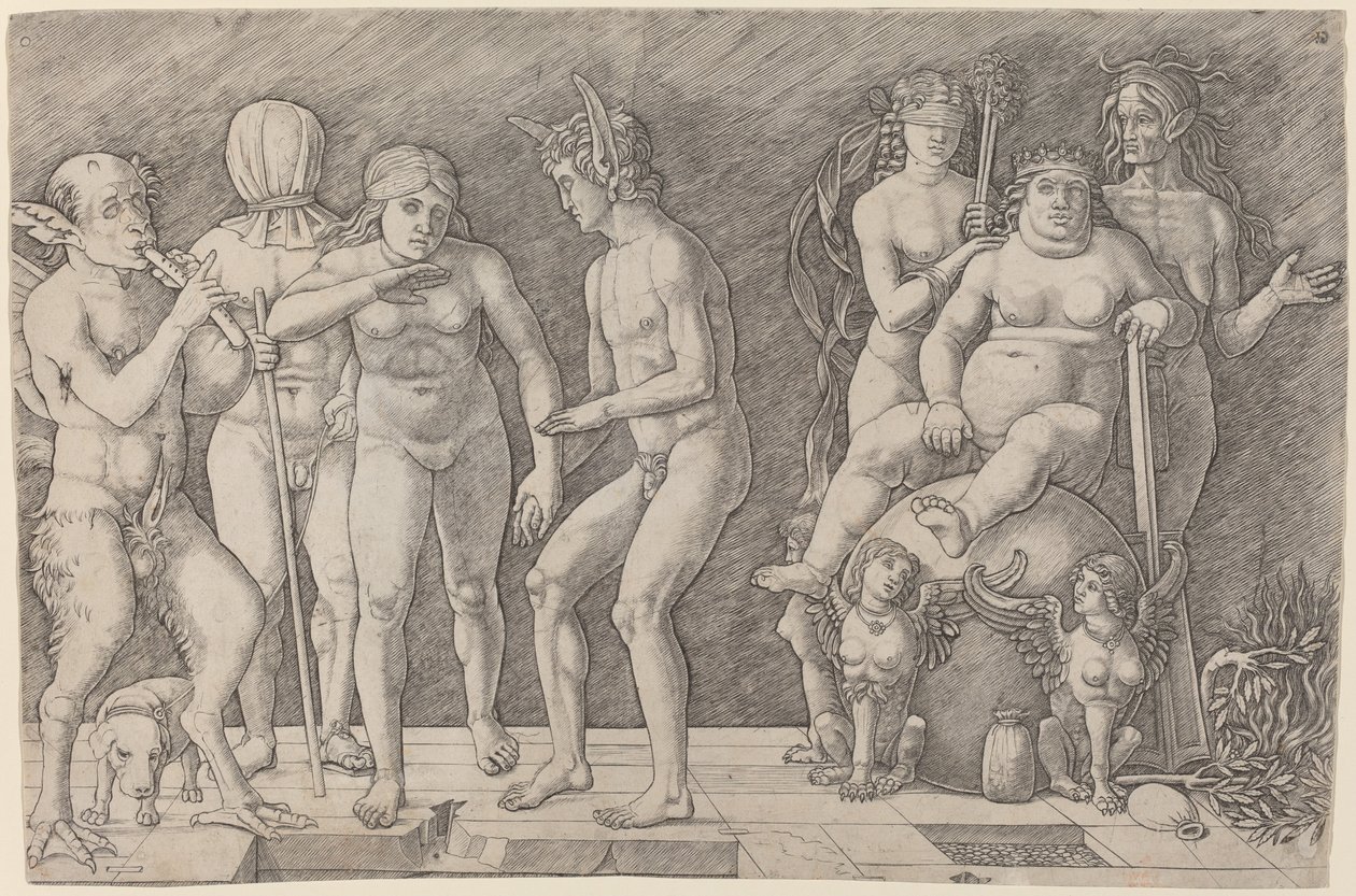 Bränd dygd: En allegori om dygd av Workshop of Andrea Mantegna