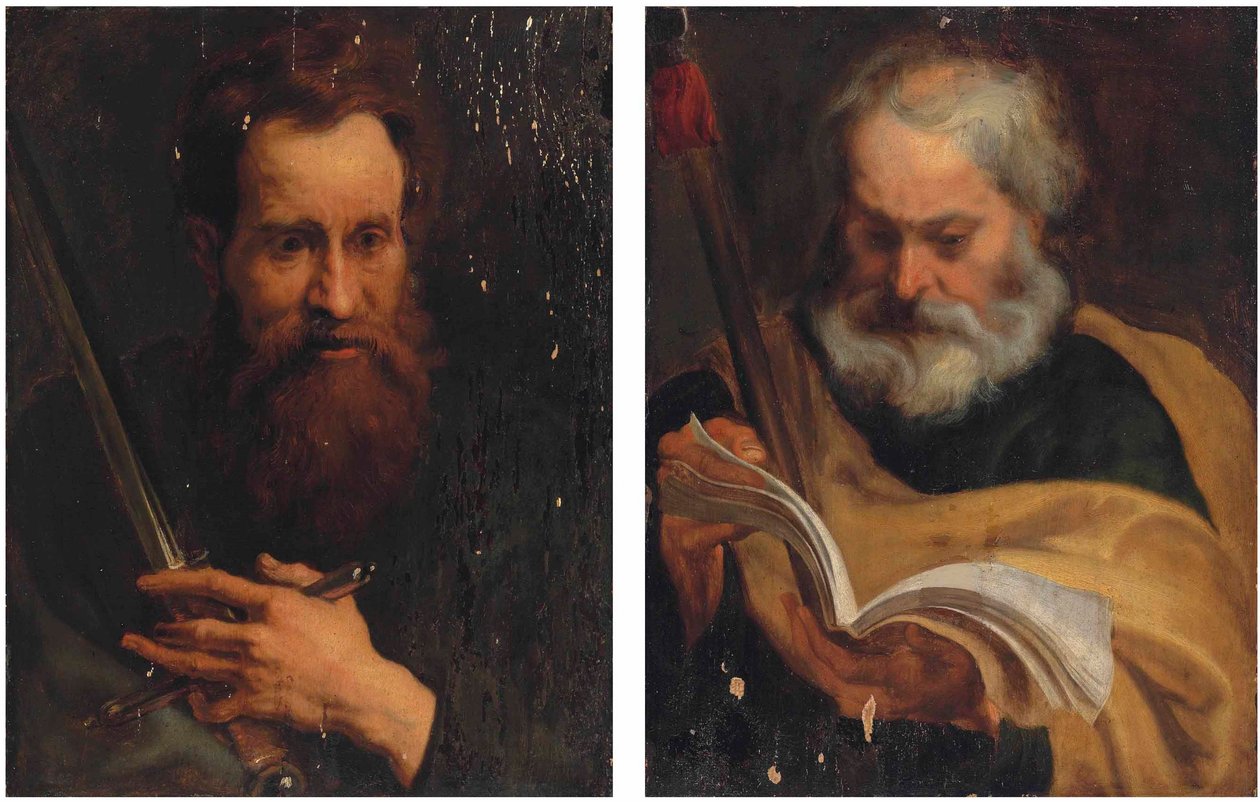 Hängsmycken av apostlarna Sankt Paulus och Sankt Thomas av Workshop of Anthony van Dyck
