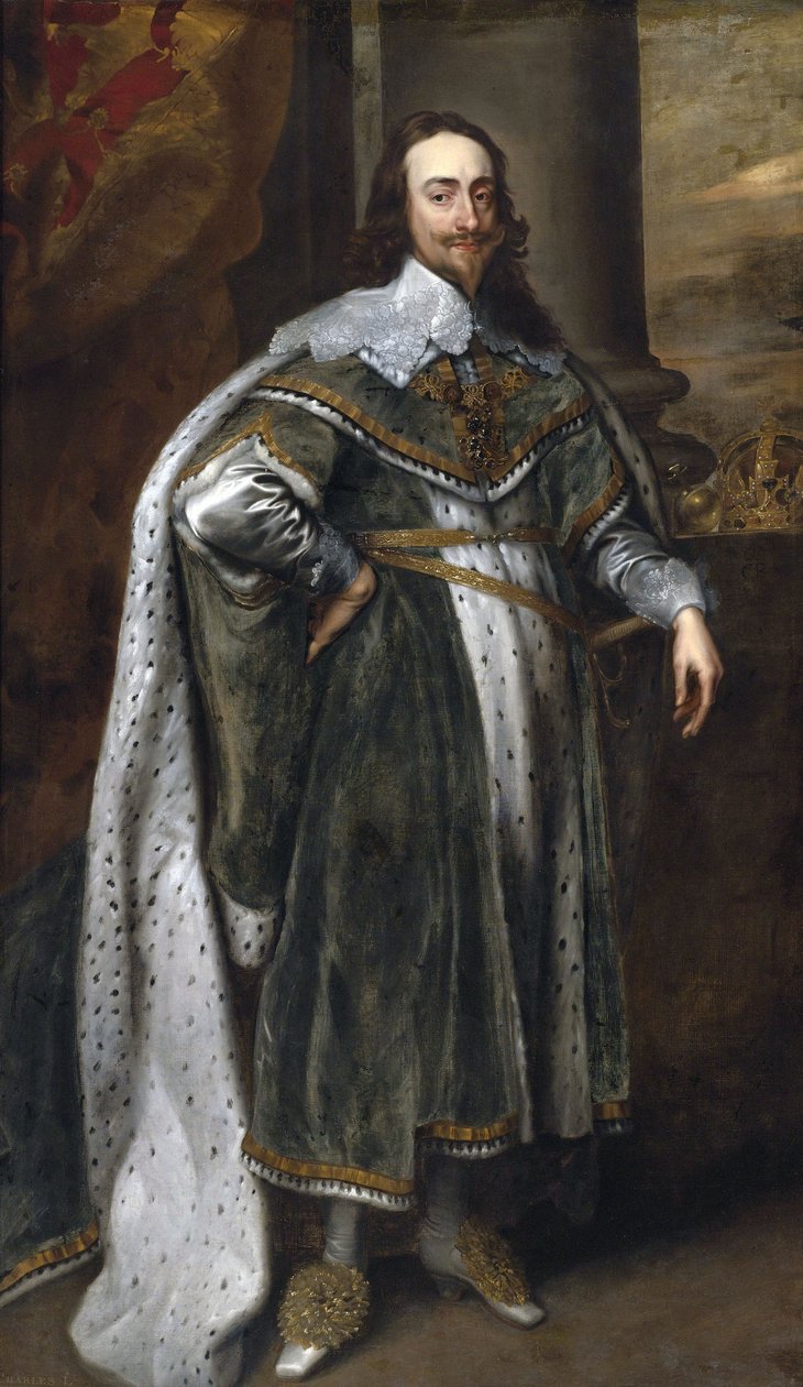 Porträtt av kung Karl I i sin statsdräkt av Workshop of Anthony van Dyck