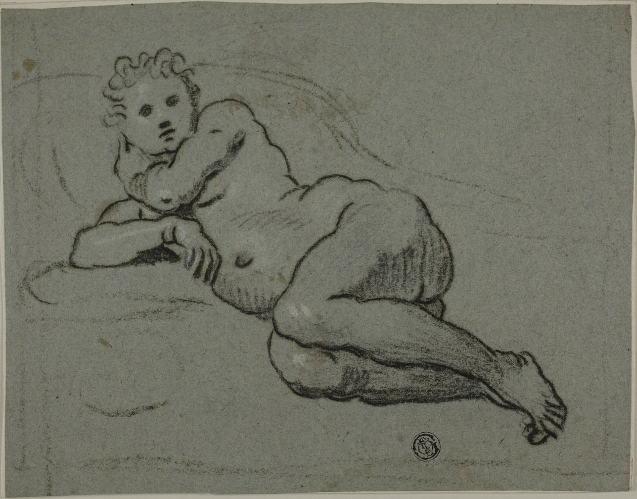 Liggande naken av Workshop of Domenico Tintoretto