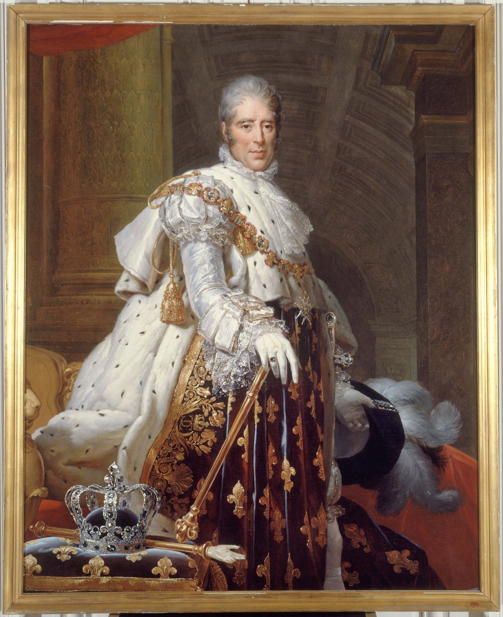 Franska: Porträtt av Charles X (1757-1836), kung av Frankrike, i sakraldräkt av Workshop of François Gérard
