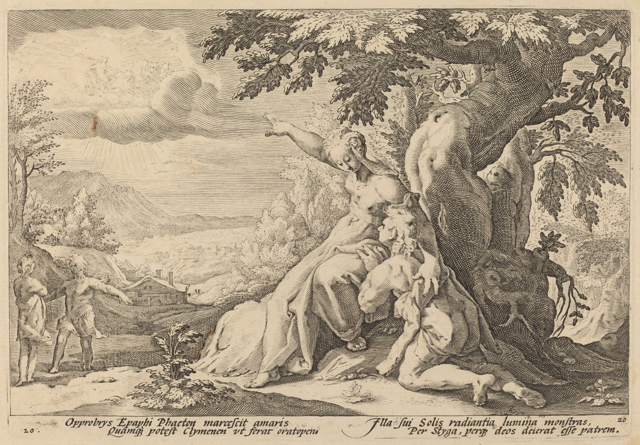 Clymene uppmanar Phaeton att hitta Helios av Workshop of Hendrick Goltzius, after Hendrick Goltzius