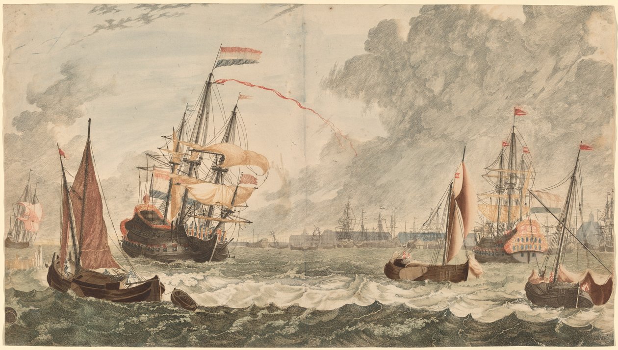 Floden IJ vid Amsterdam, 1600-talet. av Workshop of Johann Teyler