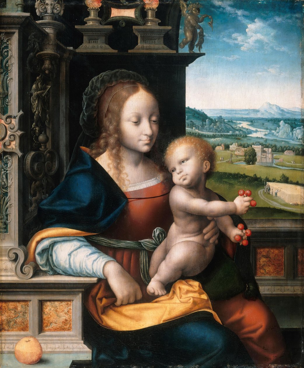 Vår Fru av Körsbären av Workshop of Joos van Cleve