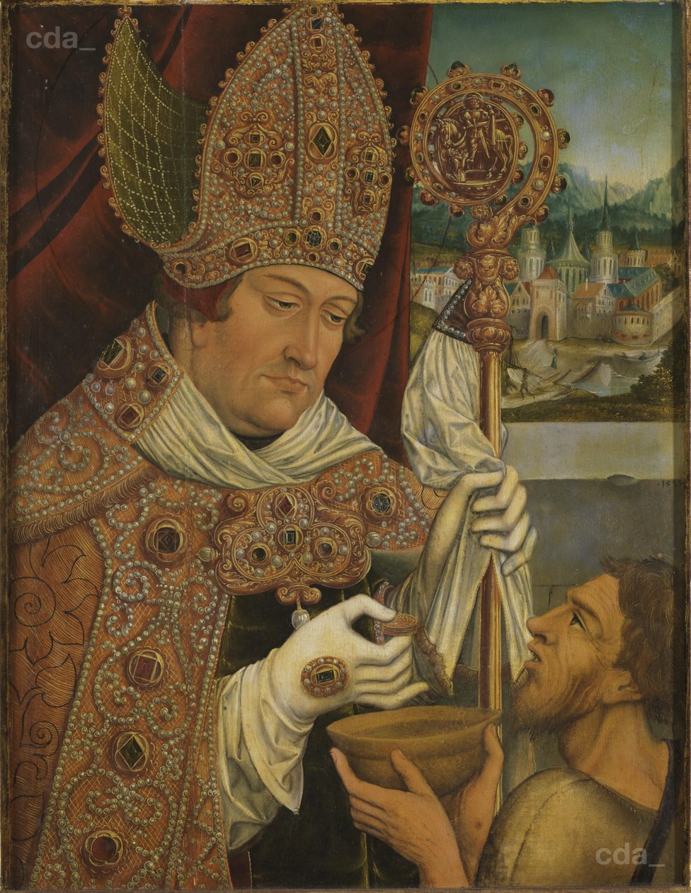 Sankt Martin - Kardinal Albrecht av Brandenburg av workshop of Lucas Cranach the Elder
