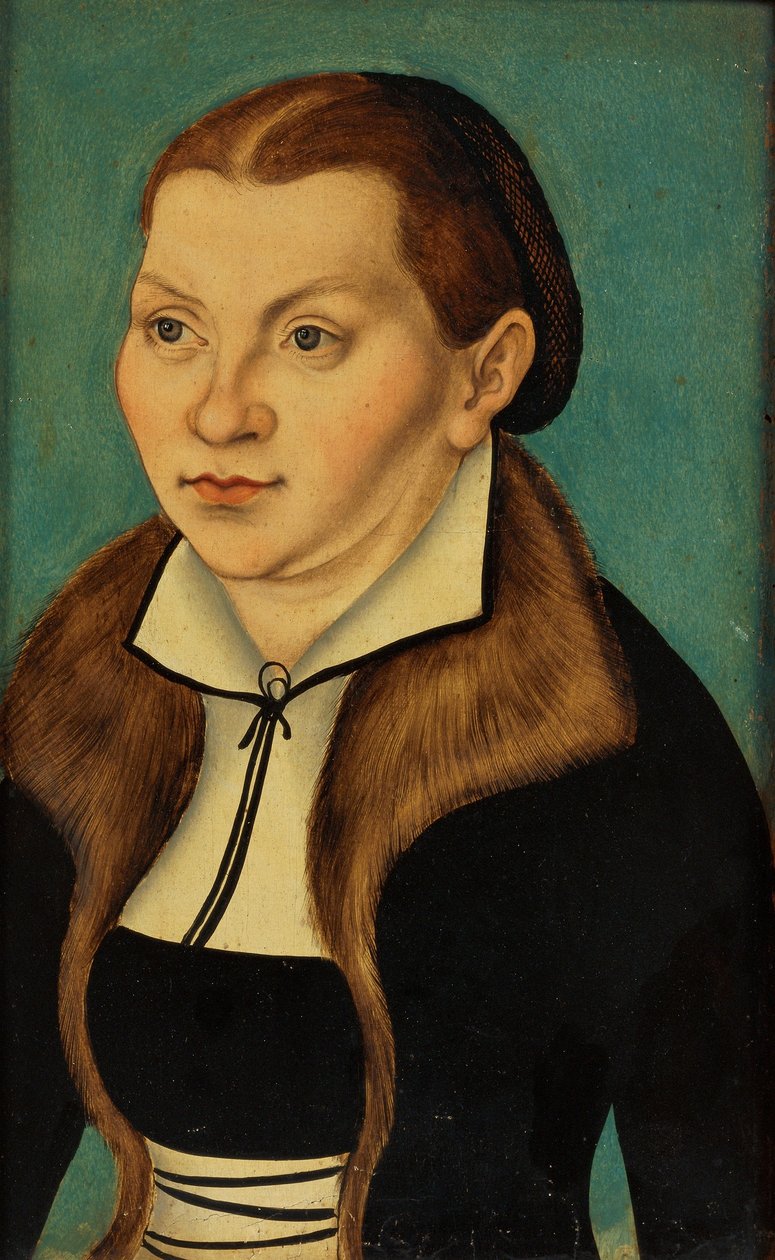 Diptyk med porträtten av Luther och hans hustru av workshop of Lucas Cranach the Elder