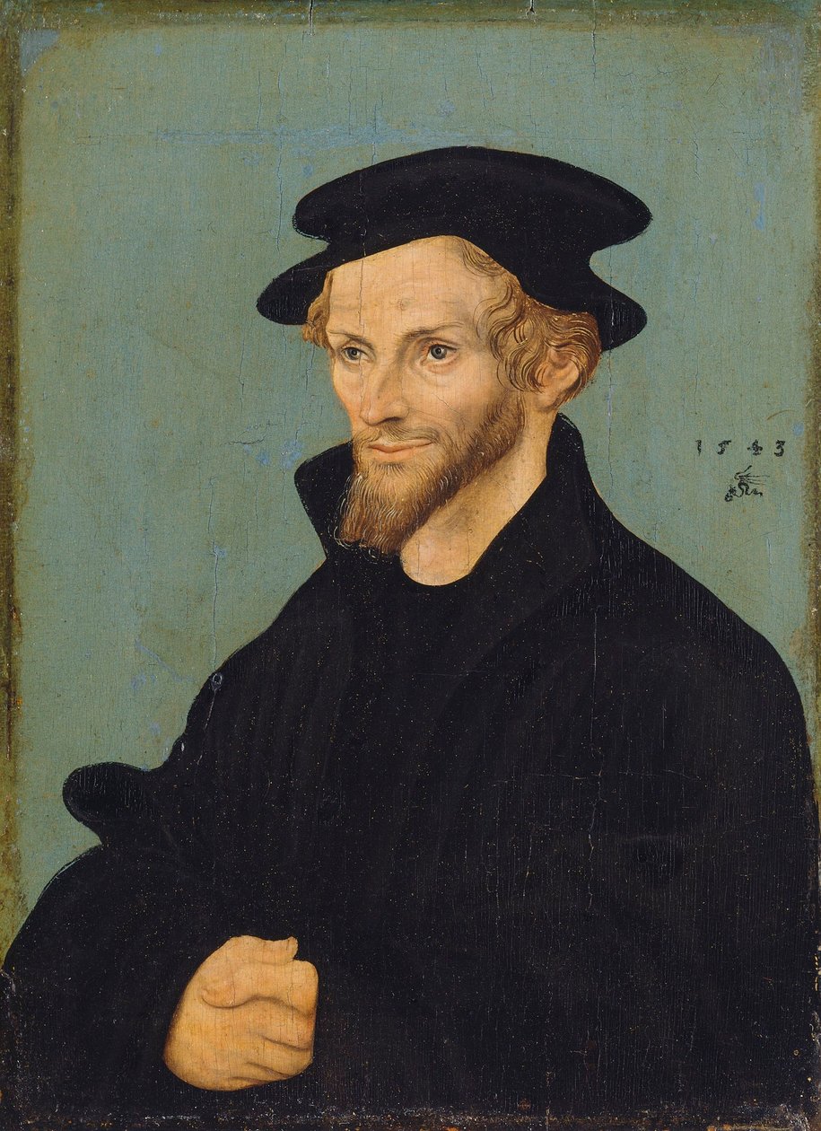 Tyska: Bildnis Philipp Melanchthons Porträtt av Philipp Melanchthon av workshop of Lucas Cranach the Elder