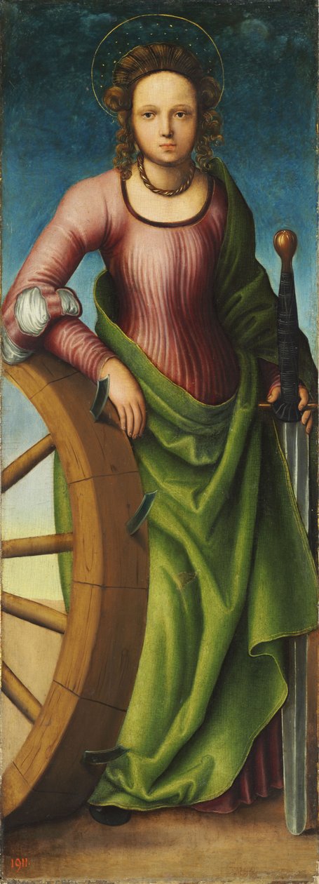 Tyska: Die Hl. Katharina Sankta Katarina av Alexandria av workshop of Lucas Cranach the Elder