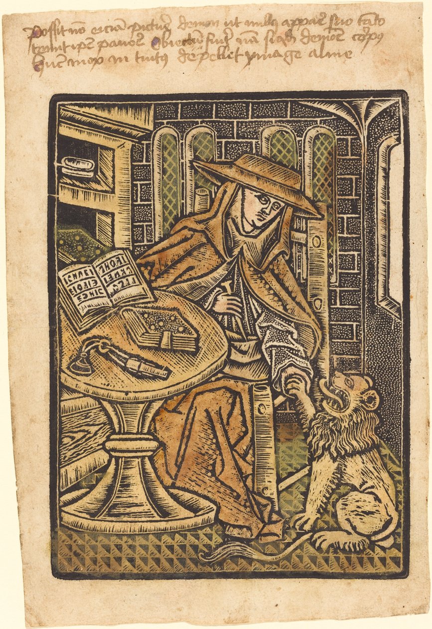 Sankt Jerome av Workshop of Master of the Aachen Madonna