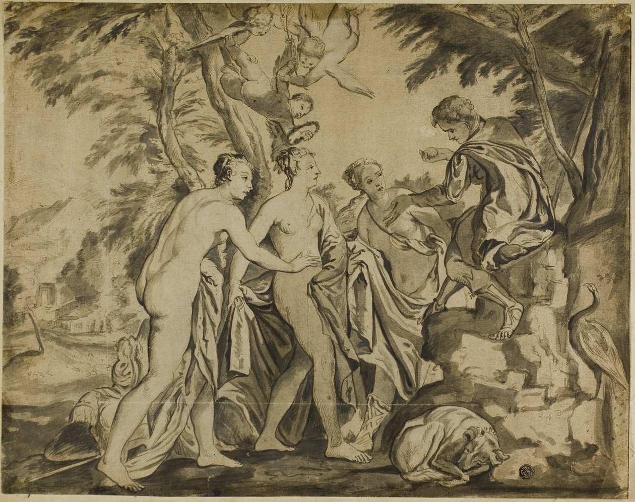 Paris dom av Workshop of Paolo Veronese