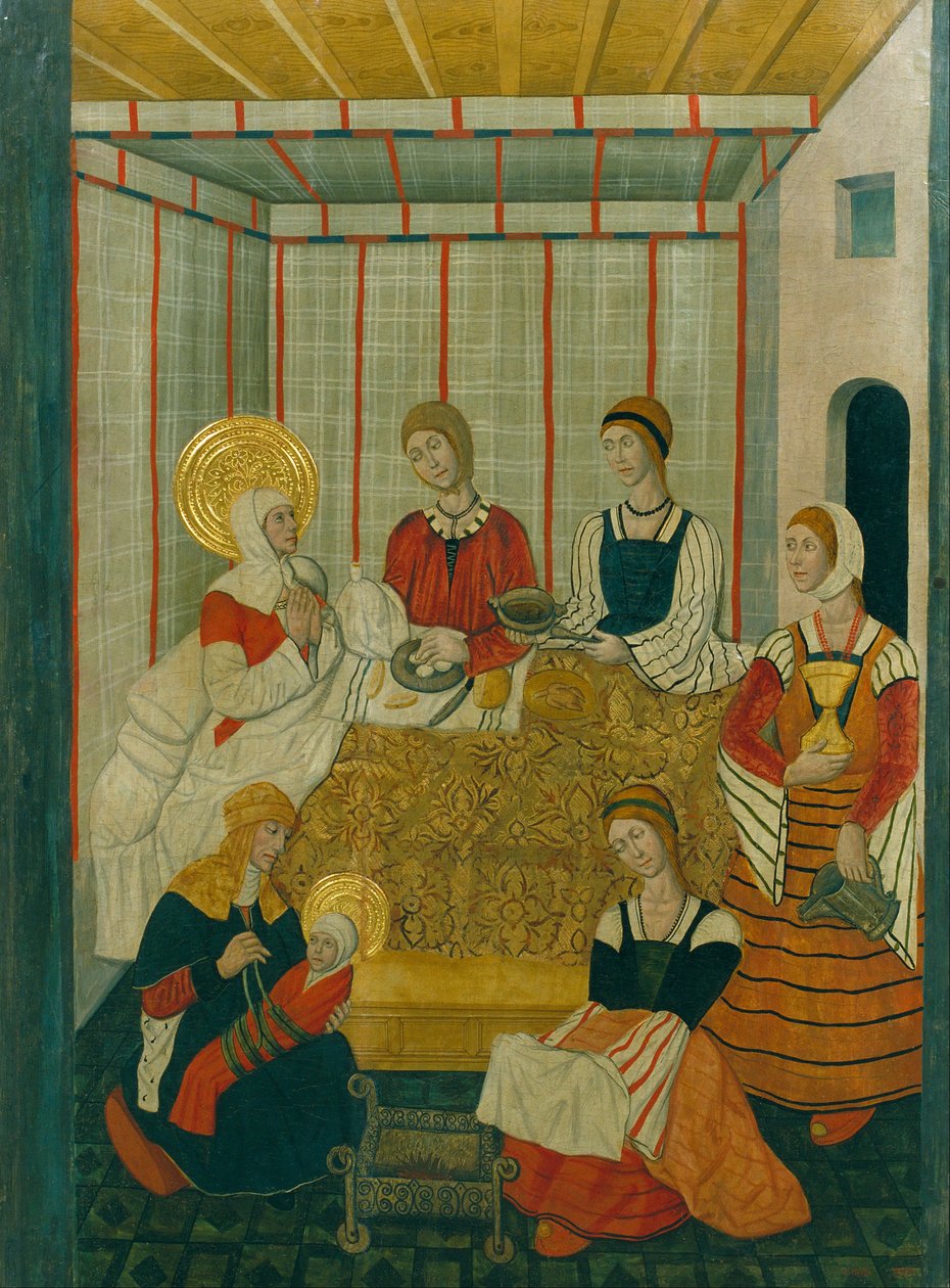 Birth of the Virgin av Workshop of Pedro García de Benabarre