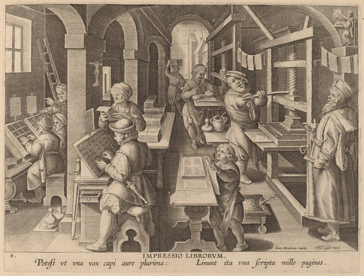 Trycka böcker av Workshop of Philip Galle after Jan van der Straet
