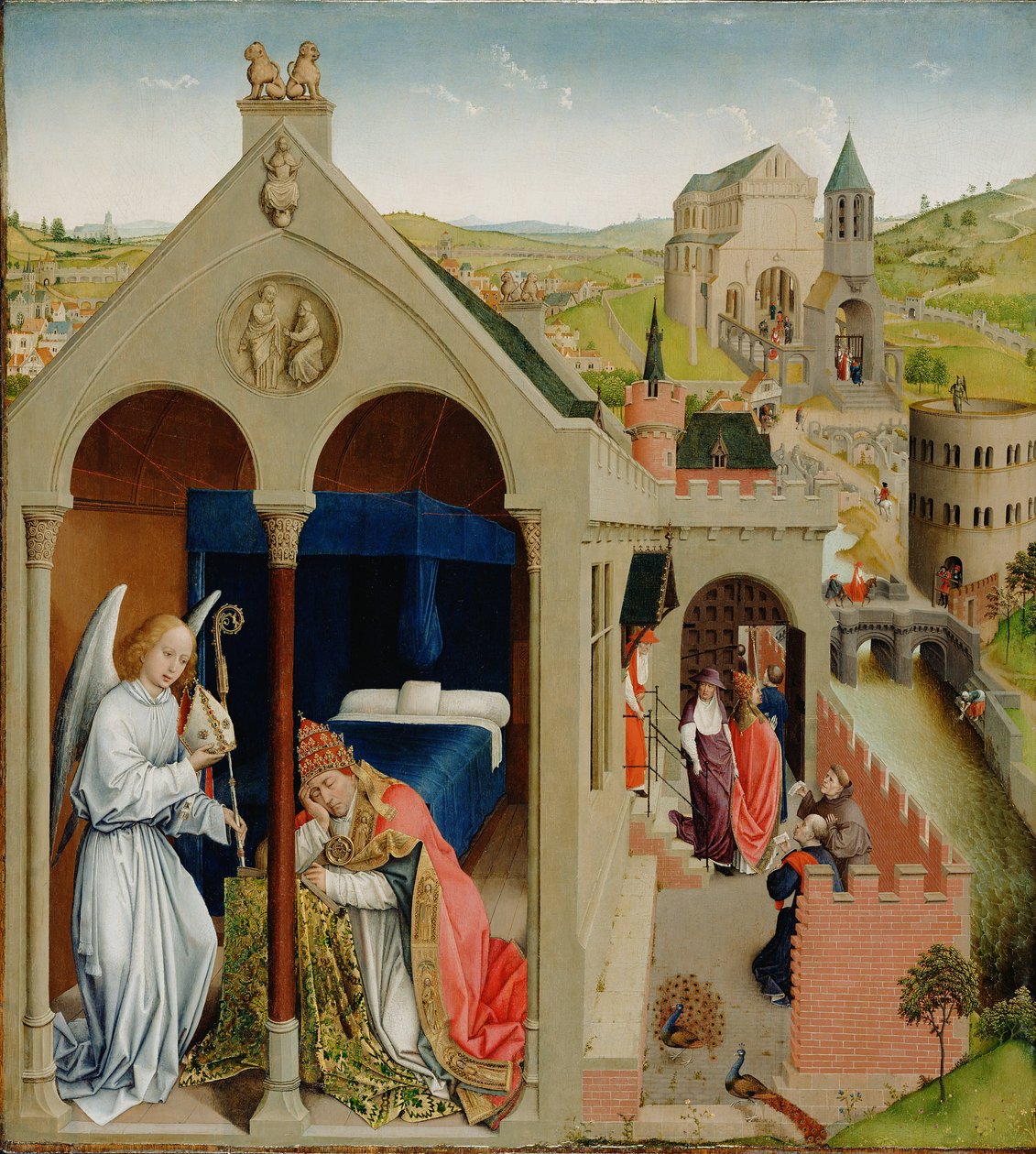 Drömmen om påven Sergius av Workshop of Rogier van der Weyden