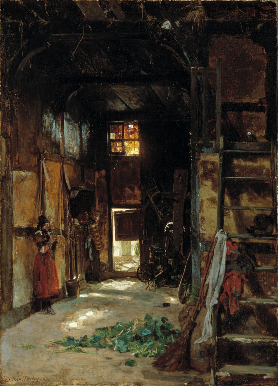 Interiör från en stuga i Westfalen av Worthington Whittredge