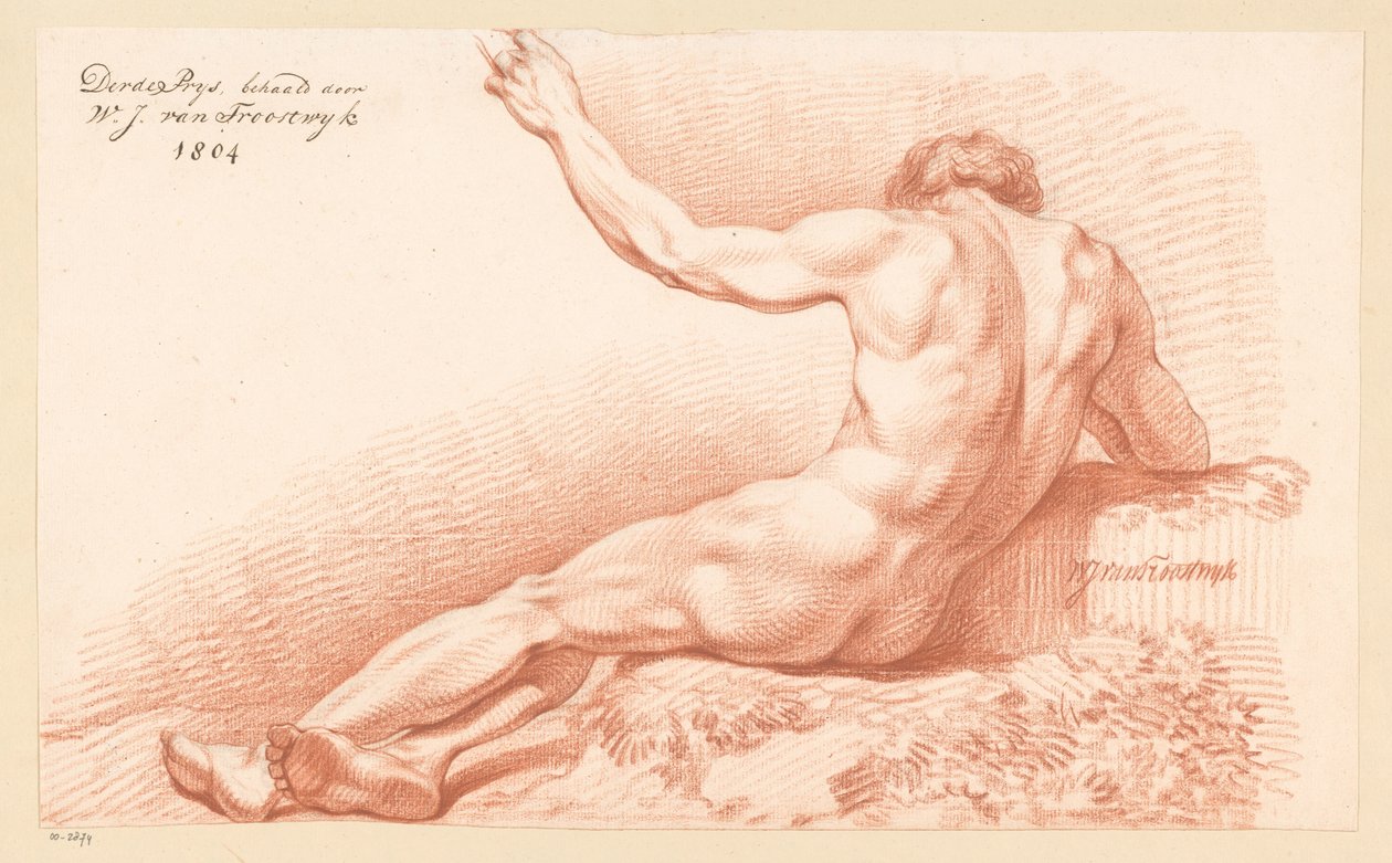 Sittande man naken, sedd bakifrån (3:e pris 1804) av Wouter Johannes van Troostwijk