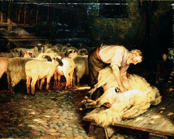 Klipparen (olja på duk) av Wright Barker