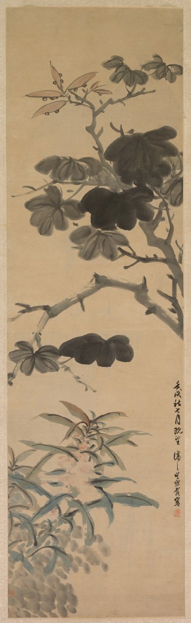 Blommande växter, 1862. av Wu Rangzhi