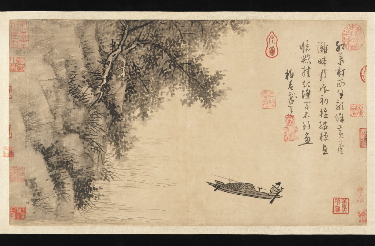 Fiskare, ca. 1350. av Wu Zhen