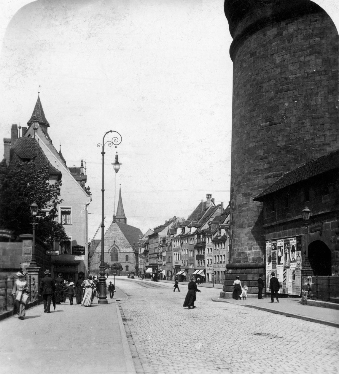 Strassenkarte, Nürnberg, Bayern, Tyskland, ca 1900-talet. av Wurthle and Sons