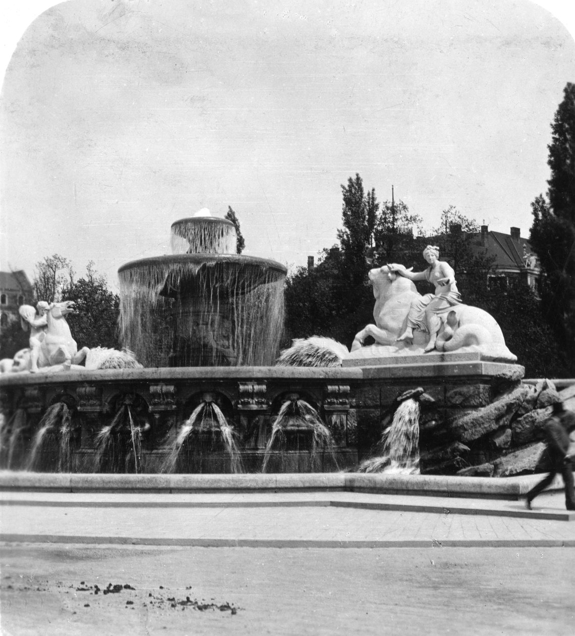 Wittelsbacher Brunnen, München, Tyskland, ca 1900-talet. av Wurthle and Sons