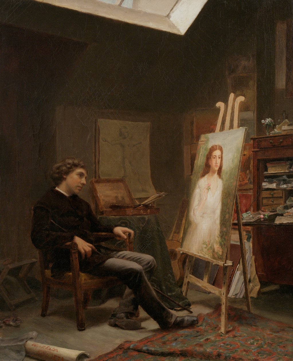 Konstnären i sin ateljé, 1873 av Wyatt Eaton