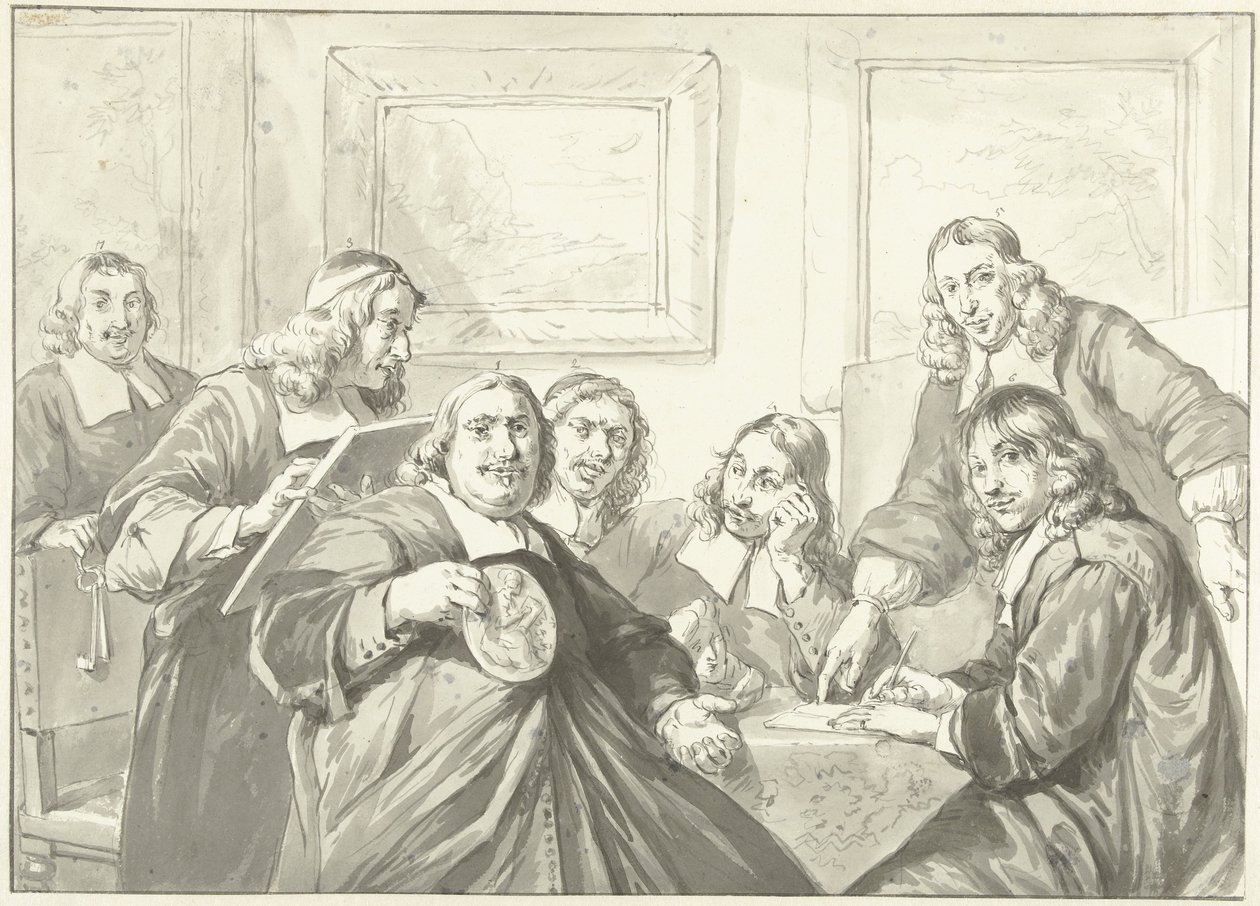 Övervakarna av Saint Luke-gillet i Haarlem, 1675. av Wybrand Hendriks