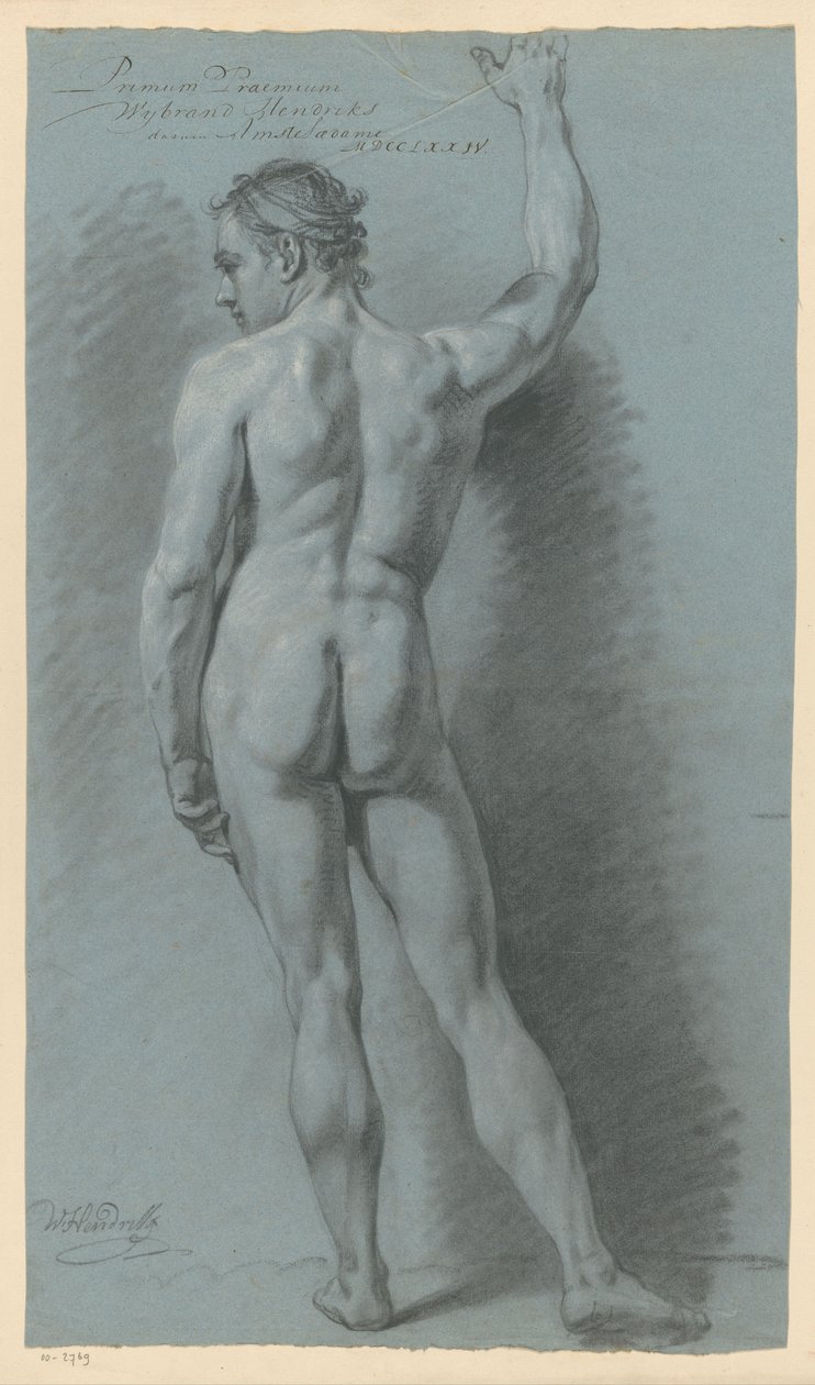 Stående manlig nakenfigur, sedd bakifrån (1:a pris 1774) av Wybrand Hendriks