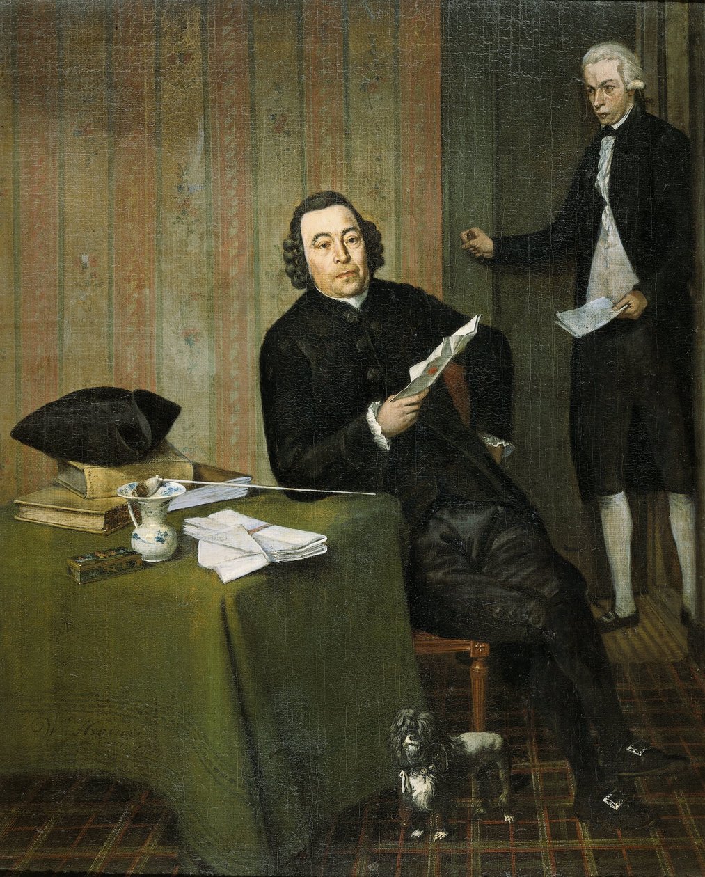 Wernerus Köhne (1725/26-88), Notarie i Haarlem, med sin kontorist Jan Bosch av Wybrand Hendriks