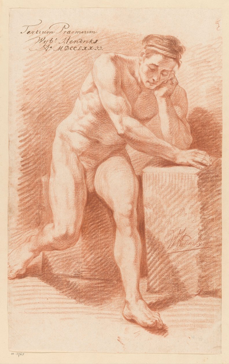 Sittande manlig naken, sedd framifrån (3:e pris 1772) av Wybrand Hendriks