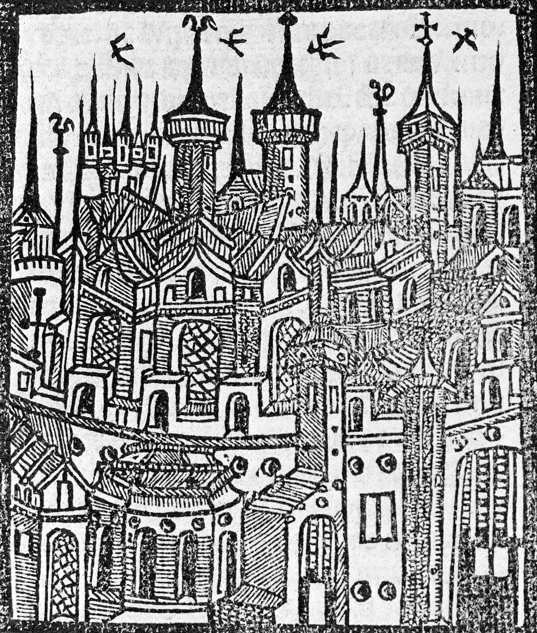 Träsnitt från The Chronicle of Englonde, 1497 av Wynkyn de Worde