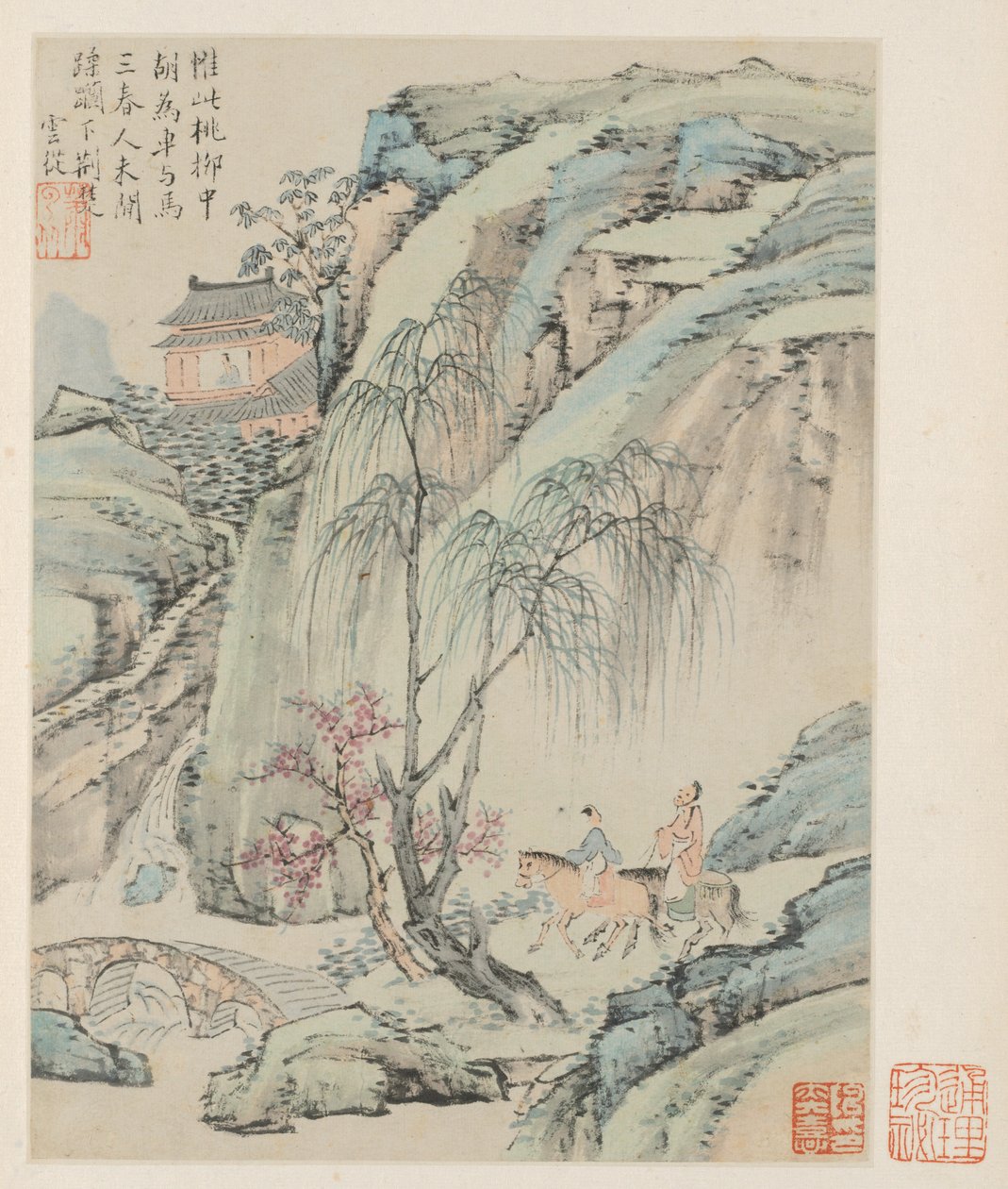Album of Seasonal Landscapes, Leaf B (föregående blad 1) av Xiao Yuncong