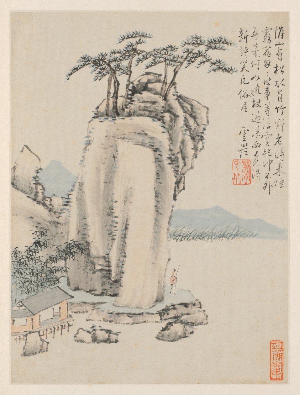 Album of Seasonal Landscapes, Leaf G (föregående blad 7) av Xiao Yuncong