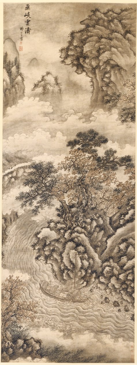 Moln och vågor vid Wu Gorge, 1368-1644. av Xie Shichen